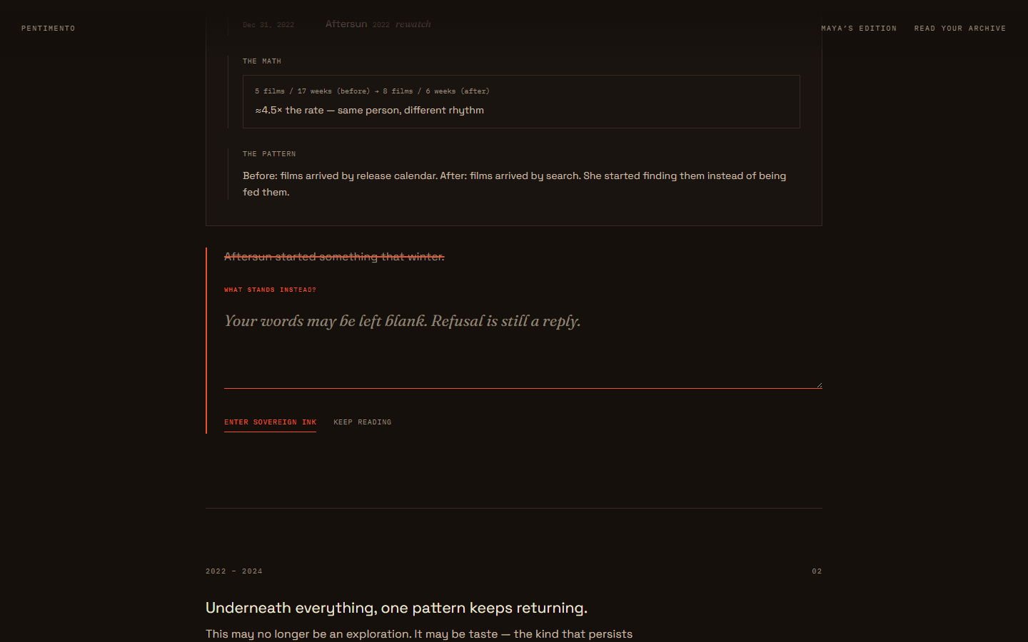 The machine's sentence struck through; the person's correction now leads the passage.